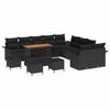 vidaXL Garten-Sofa-Set 14 stk. 13-Sitzer Schwarz