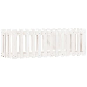 vidaXL Hochbeet Lattenzaun-Design Wei&szlig; 150x50x50 cm Massivholz Kiefer