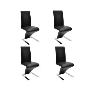 vidaXL Esszimmerst&uuml;hle 4 Stk. Schwarz Kunstleder