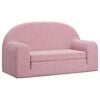 vidaXL Kinder-Schlafsofa 2-Sitzer Rosa Weicher Plüsch
