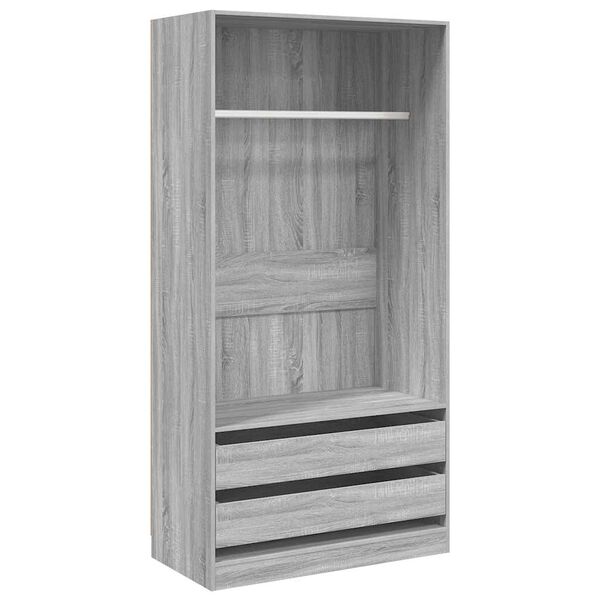 vidaXL Kleiderschrank Grau Sonoma 100x50x200 cm Holzwerkstoff