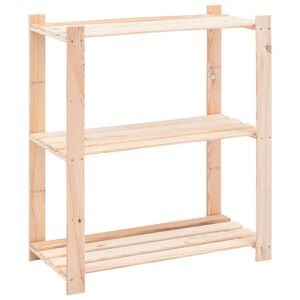 vidaXL Lagerregal mit 3 B&ouml;den 80&times;38&times;90 cm Kiefer Massivholz 150 kg