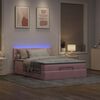 vidaXL Ottoman-Bett mit Matratze & LEDs Rosa 140x200 cm Samt