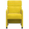 vidaXL Esszimmerst&uuml;hle mit Rollen 2 pcs Gelb 58 x 65 x 98 cm Samt
