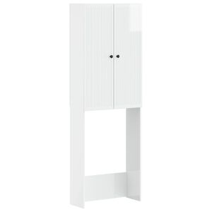vidaXL Toilettenschrank EDE Hochglanz Wei&szlig; 66 x 25,5 x 190 cm