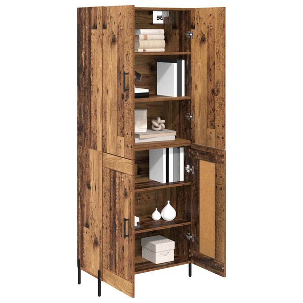 vidaXL Highboard Wandmontiert Altholz 69,5 x 34 x 180 cm Holzwerkstoff