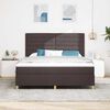 vidaXL Boxspringbett mit Matratze Dunkelbraun 180 x 200 cm Stoff