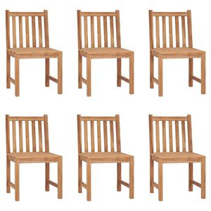 vidaXL Gartenst&uuml;hle 6 Stk. Massivholz Teak
