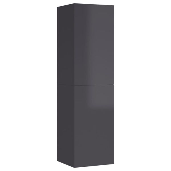vidaXL TV-Schr&auml;nke 2 Stk. Hochglanz-Grau 30,5x30x110 cm Holzwerkstoff