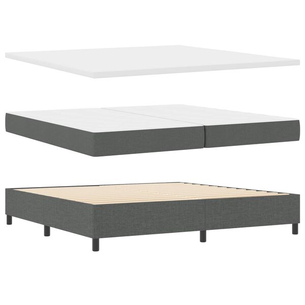 vidaXL Boxspringbett mit Matratze Dunkelgrau 200 x 200 cm Stoff