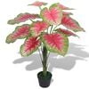 vidaXL K&uuml;nstliche Caladium Pflanze mit Topf 85 cm Rot und Gr&uuml;n