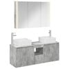 vidaXL Badezimmerschrank-Set 4 Stk. Betongrau Holzwerkstoff