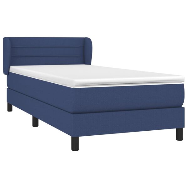 vidaXL Boxspringbett mit Matratze Blau 80x200 cm Stoff