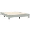 vidaXL Boxspringbett mit Matratze Hellgrau 160x210 cm Samt