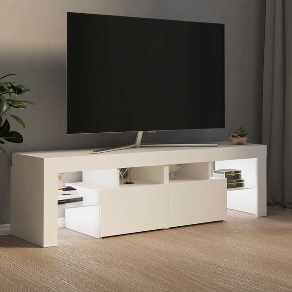 vidaXL TV-Schrank mit LED-Beleuchtung Wei&szlig; 140x36,5x40 cm