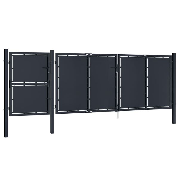 vidaXL Gartentor Metall 4x1,75 m Anthrazit