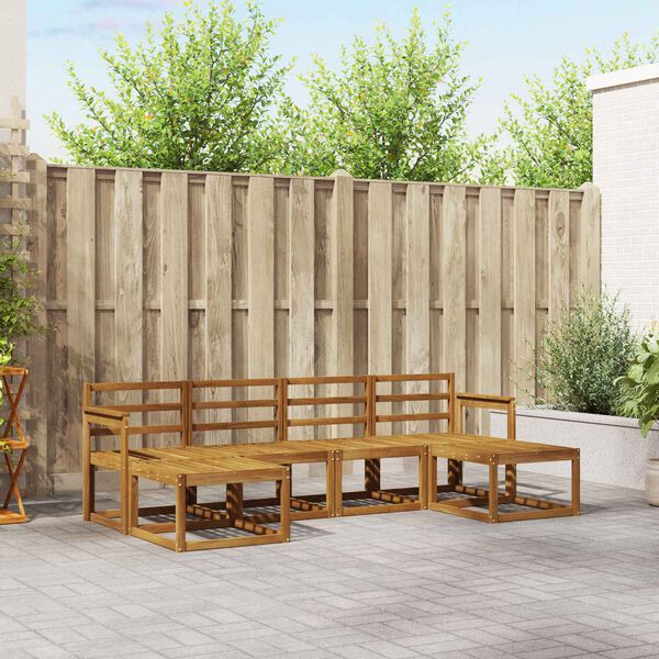 vidaXL Outdoor-Sofagarnitur 6 pcs Natur Massivholz Akazie