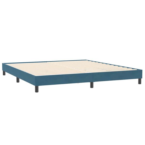 vidaXL Boxspringbett ohne Matratze Dunkelblau 200x220 cm Samt