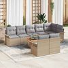 vidaXL Gartensofa-set 9 pcs Beige und Hellgrau Poly-Rattan