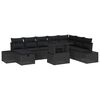 vidaXL Gartensofa-set 9 stk. Schwarz Poly-Rattan