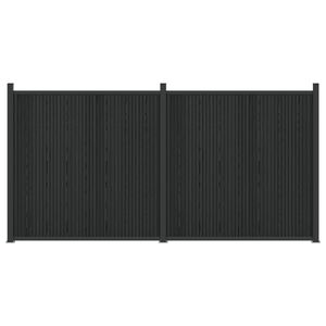 vidaXL Zaunelement 2 pcs WPC und Aluminium Schwarz