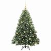 vidaXL K&uuml;nstlicher Weihnachtsbaum mit 150 LEDs Gr&uuml;n 150 cm PE und PVC