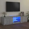 vidaXL TV-Schrank mit LED-Leuchten Grau Sonoma 140x40x36 cm
