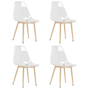 vidaXL Esszimmerst&uuml;hle 4 Stk. Transparent PET