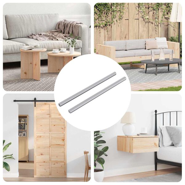 vidaXL Gewindestange 2 pcs Silber 6 x 120 mm Stahl