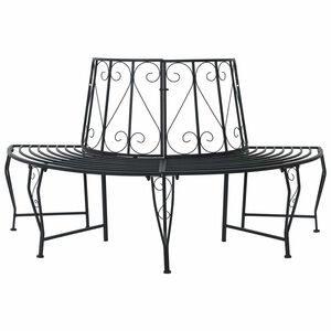 vidaXL Baumbank 4 -Sitzer 160 x 80 x 89 cm steel Schwarz