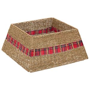 vidaXL Weihnachtsbaumkragen Quadratisch Natur 50 x 50 x 25 cm