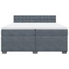 vidaXL Boxspringbett mit Matratze Dunkelgrau 200x200 cm Samt