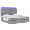 vidaXL Ottoman-Bett mit Matratze & LEDs Hellgrau 180x200 cm Stoff