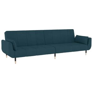 vidaXL Schlafsofa 2-Sitzer mit 2 Kissen Creme Samt