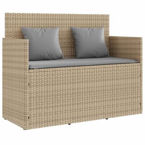 vidaXL Gartenbank mit Kissen Beige Poly Rattan