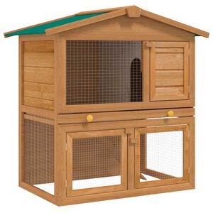 Kaninchenstall Kleintierhaus Hasenstall 3 T&uuml;ren Holz