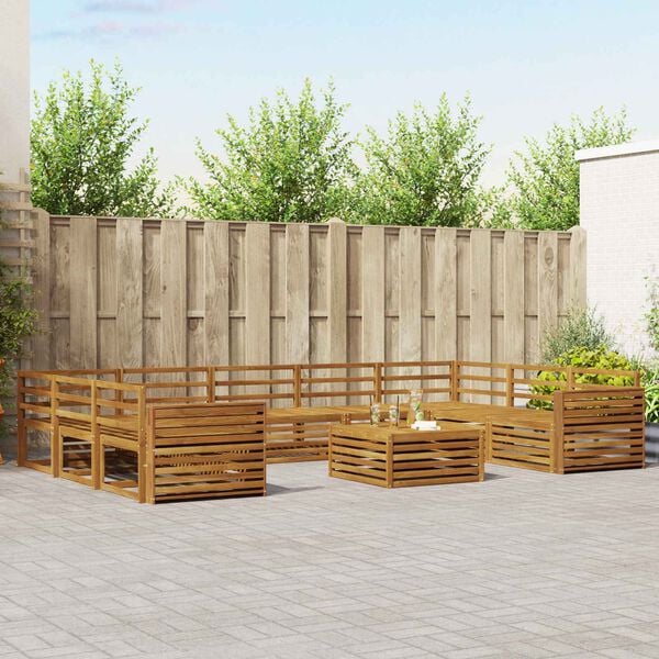vidaXL Sofagarnituren 10 pcs Natur Massivholz Akazie