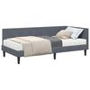 vidaXL Eckbettgestell mit Matratze 2 stk. Dunkelgrau 100 x 200 cm Samt
