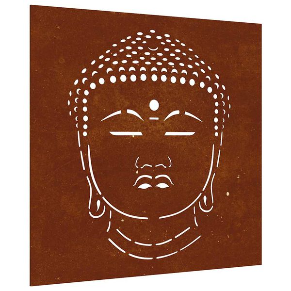 vidaXL Garten-Wanddeko 55x55 cm Cortenstahl Buddha-Kopf