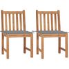 vidaXL Gartenst&uuml;hle 2 Stk. mit Kissen Massivholz Teak