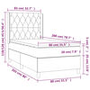vidaXL Boxspringbett mit Matratze Dunkelgrau 80x200 cm Stoff