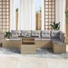 vidaXL Gartensofa-set mit Kissen 7 pcs Beige und Hellgrau Poly-Rattan