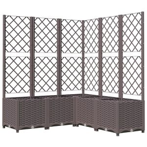 vidaXL Pflanzk&uuml;bel mit Rankgitter Braun 120x120x136 cm PP