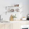 vidaXL Wandregale 2 Stk. 100x30x3 cm Silbern Edelstahl