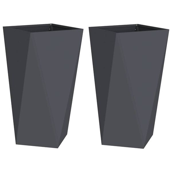 vidaXL Pflanzk&uuml;bel 2 pcs Anthrazit 40 x 40 x 75 cm Stahl