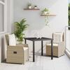 vidaXL Garten Essgruppe 3 pcs Beige und Hellgrau Poly-Rattan