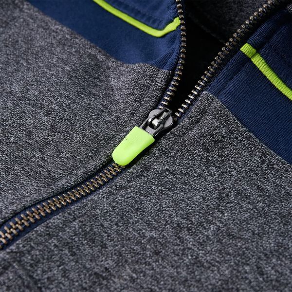 Kinder-Kapuzenpullover mit Rei&szlig;verschluss Grau Melange 104