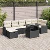 vidaXL Garten-Sofa-Set mit Kissen 8 pcs Schwarz Poly Rattan