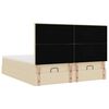 vidaXL Ottoman-Bett mit Matratzen Creme 180x200 cm Stoff