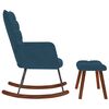 vidaXL Schaukelstuhl mit Hocker Blauer Samt